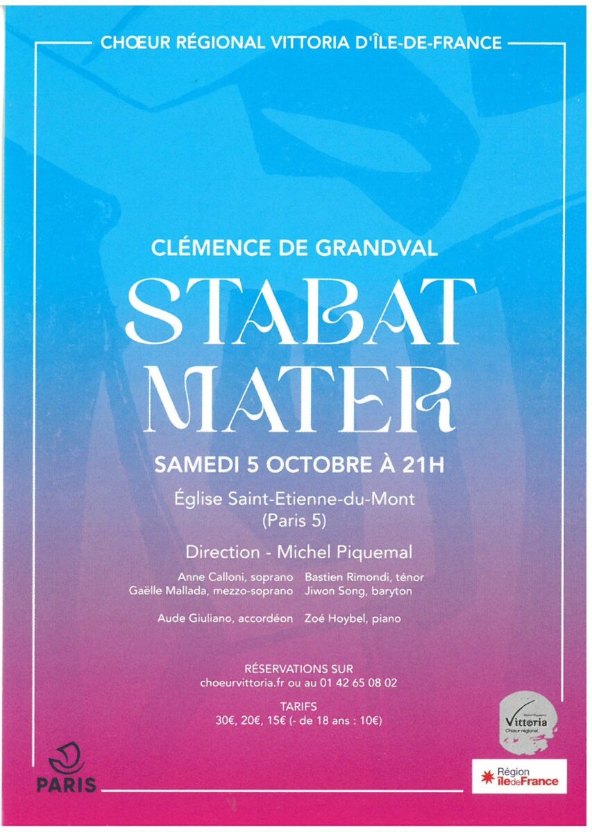 concert STABAT MATER par Clémence Grandval le 5/10/24 à 21h